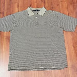 Alan Flusser Golf Stripped Yellow/Navy Polo Size 2XL